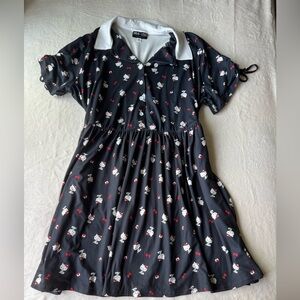 Hello Kitty Black and White Casual Dress